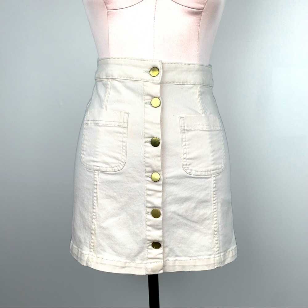 Button Up Khaki Skirt